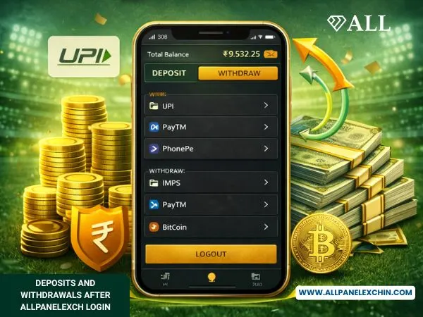 Deposits and Withdrawals After Allpanelexch Login